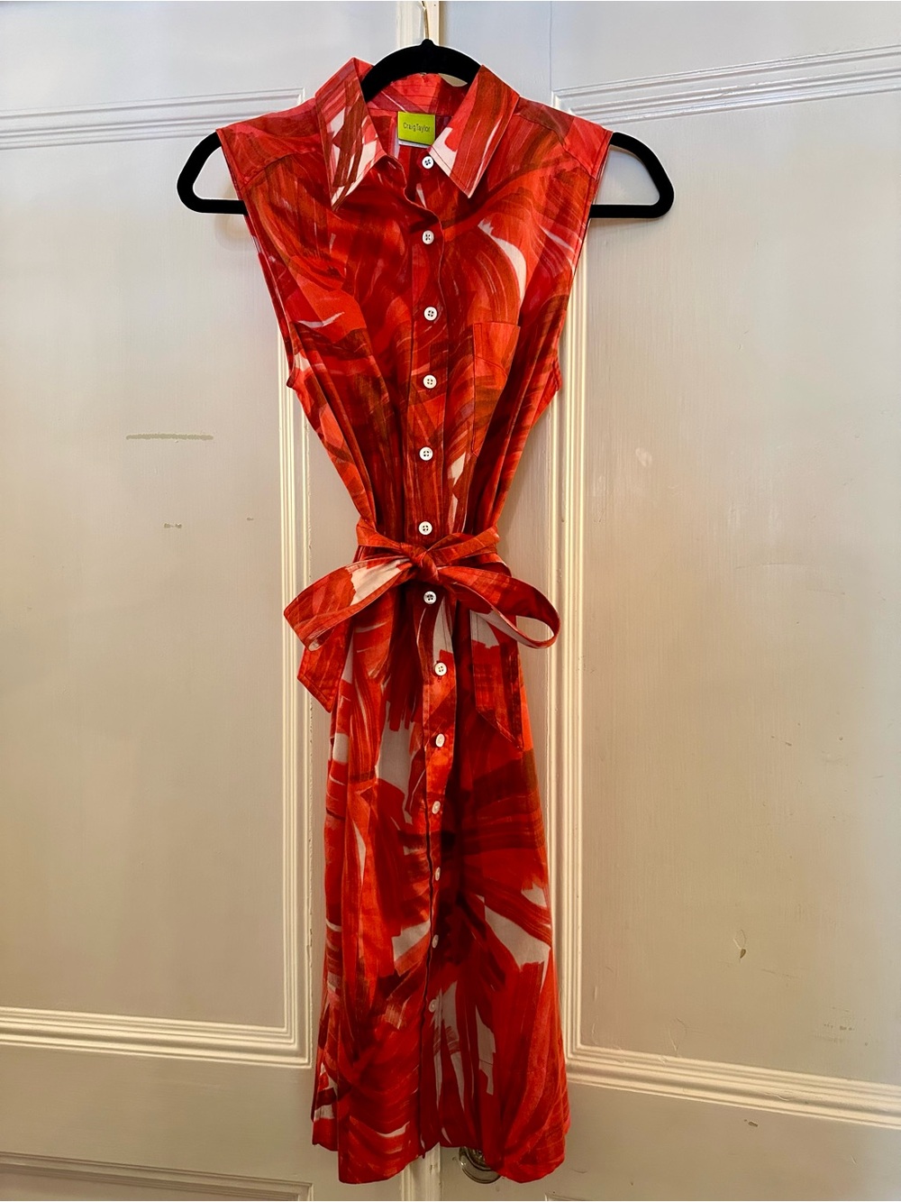 Craig Taylor Coral & Pink Abstract Button-Front Dress